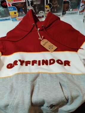 Warner Bros. Gryffindor Zip-Up Sweater Hoodie - Red/White/Gray